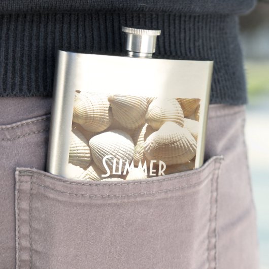 Flasque Exotic Tropical Sea Shell Summer Beach Photographi (En situation)