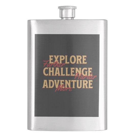 Flasque Explorez Challenge Adventure Devis Motivational In (devant)
