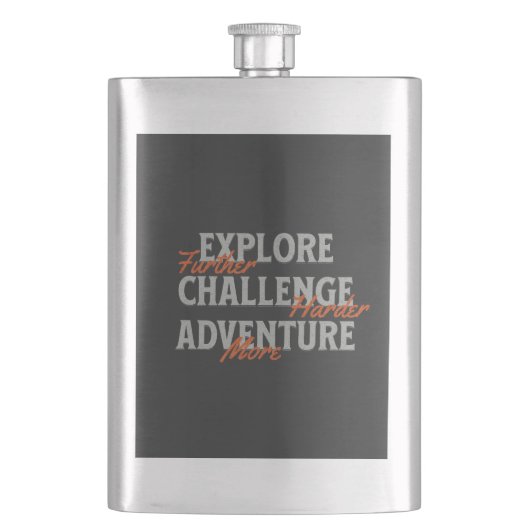 Flasque Explorez Challenge Adventure Devis Motivational In (devant)