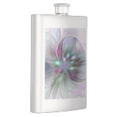 Flasque Fantaisie Abstraite Moderne Fleur Fractale Colorée (Droite)