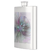 Flasque Fantaisie Abstraite Moderne Fleur Fractale Colorée (Gauche)