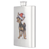 Flasque Festive de nuit étoilée Chihuhua à Santa Hat (Gauche)