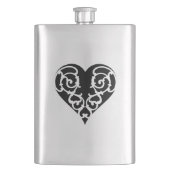 Flasque Filigree noir et blanc Filigree Heart Classic Flas (devant)