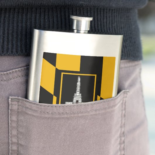Flasque Flag of Baltimore, Maryland Hip Flask (En situation)