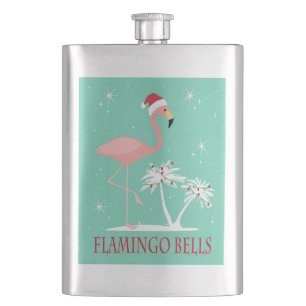 FLASQUE FLAMANT ROSE RETRO NOËL VINTAGE MODERNE