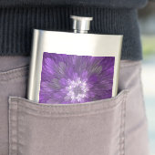 Flasque Fleur abstraite violette psychédélique Art fractal (En situation)