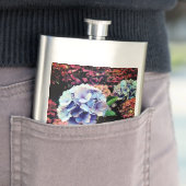 Flasque Fleur bleue et rose (En situation)