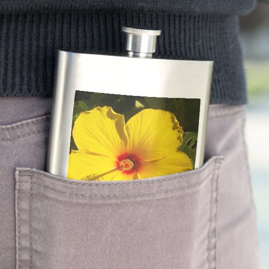 Flasque Fleur d'Hibiscus jaune (En situation)