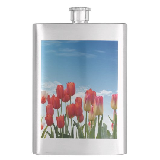 Flasque Fleurs de tulipes rouges-30247 (devant)