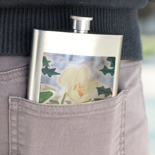 Flasque Fleurs d'hiver & Holly (En situation)