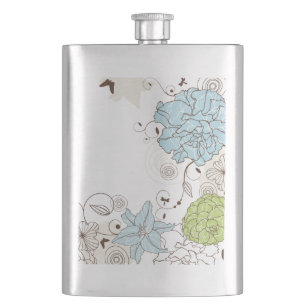 Flasque Fleurs en pastel Girly et remous