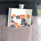 Flasque Fleurs en tissu cousu à la main printemps orange b (En situation)