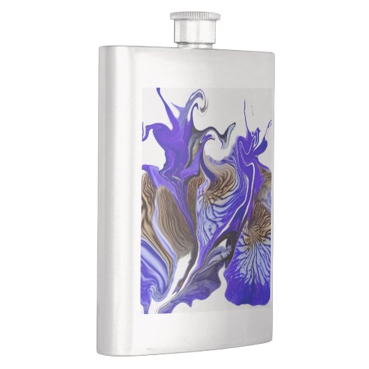 Flasque Fleurs Iris Violets (Droite)