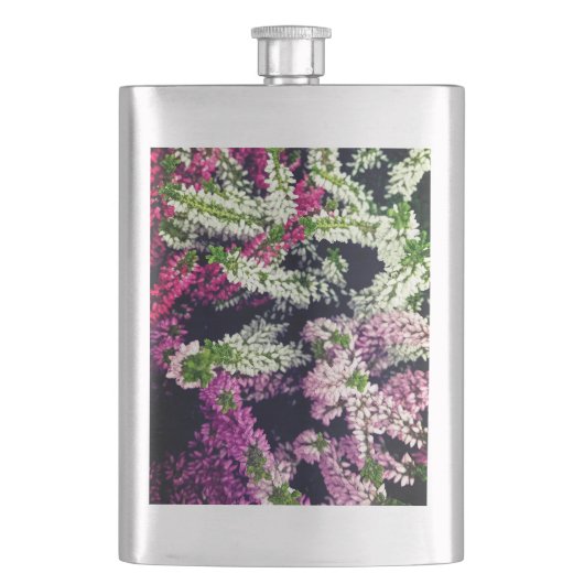 Flasque Fleurs roses, blanches et violettes (devant)