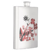 FLASQUE FLEURS ROSES ET NOIRES (Droite)