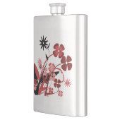 FLASQUE FLEURS ROSES ET NOIRES (Gauche)