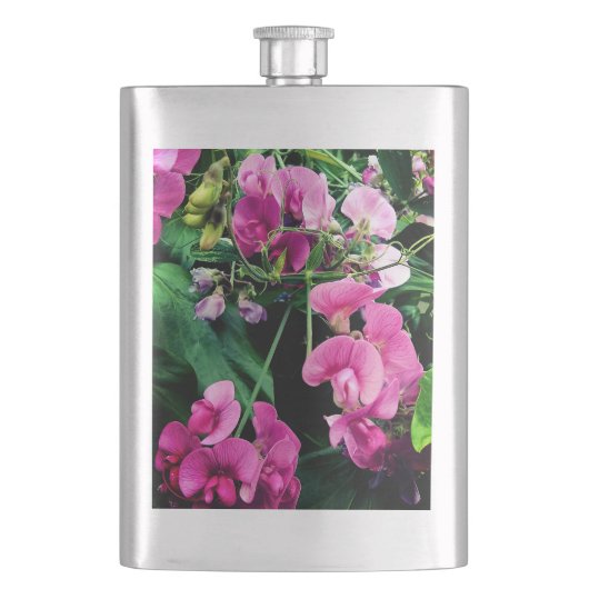 Flasque Fleurs roses et violettes (devant)