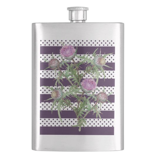 Flasque Fleurs violettes de chardon (devant)