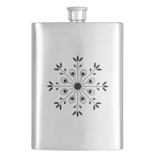 Flasque Flocon de neige moderne élégant Noir (devant)