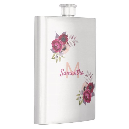Flasque Florals nom Bourgogne monogramme (Droite)