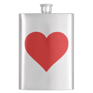 Flasque Forme de cœur rouge amour classique minimalisme