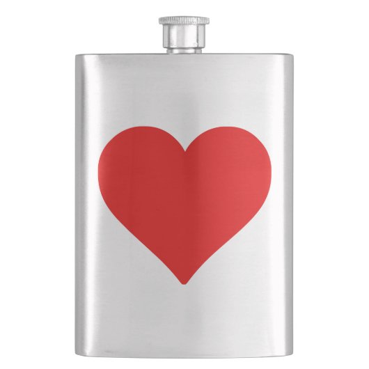 Flasque Forme de cœur rouge amour classique minimalisme (devant)