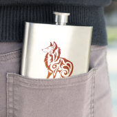 Flasque Fox rouge Kitsune de tribal de Firey (En situation)