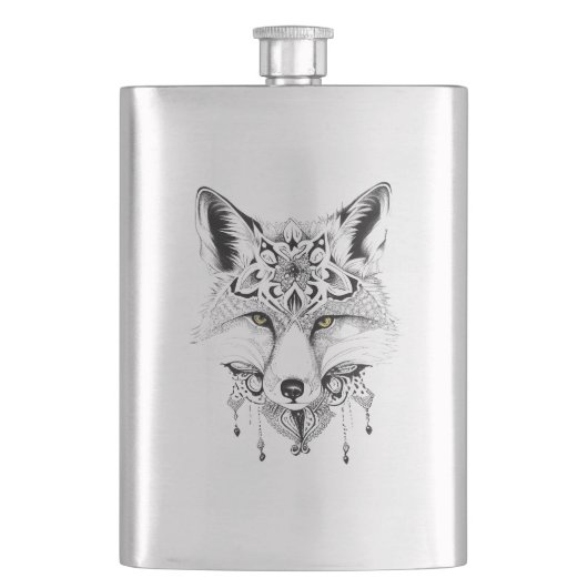 Flasque Fox Wild Animal Nature Illustration Art tatouage (devant)