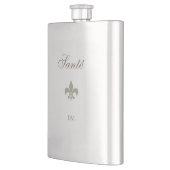Flasque French Green Fleur de Lis Santé Mariage Faveur (Gauche)