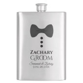 Flasque Fun Black Cravate Tuxedo Groom Silver Flask (devant)
