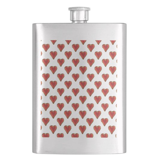 Flasque Funny Heart Pattern gold red + your backgr. & (devant)