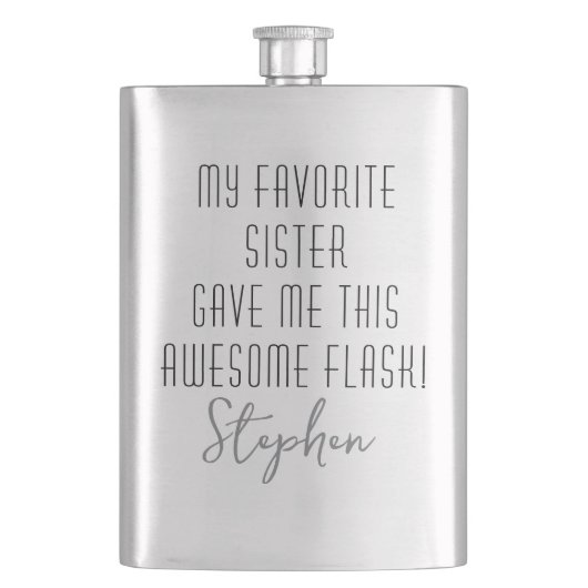 Flasque Funny Personalized from Favorite Sister Modern (devant)