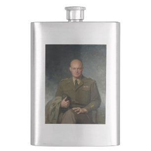 Flasque Général Dwight Eisenhower Portrait peint 5 étoiles