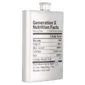 Flasque Generation X | Fun Nutrition Facts Sarcasm Neglect (Droite)