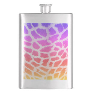 Flasque Giraffe Motif couleur arc-en-ciel