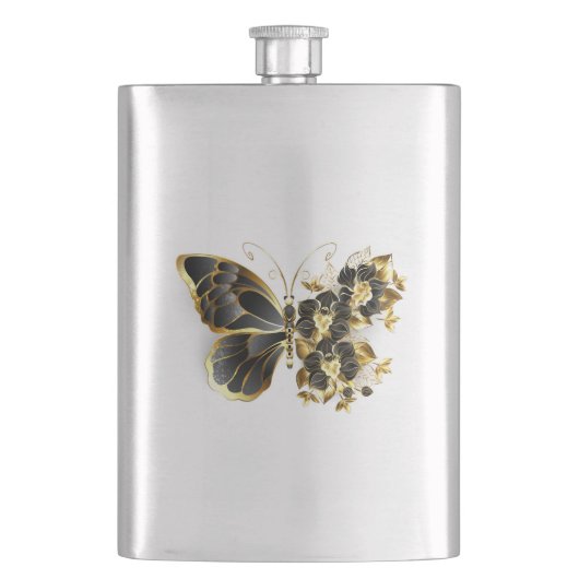 Flasque Gold flower Butterfly with Black Orchid (devant)