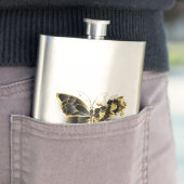 Flasque Gold flower Butterfly with Black Orchid (En situation)