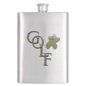 Flasque Golf Logo Et Parcours, Classique Hip Flask (devant)
