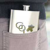 Flasque Golf Logo Et Parcours, Classique Hip Flask (En situation)