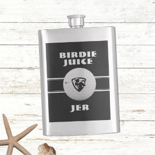 Flasque Golfer Birdie Humor Sports Golf Game Custom Black