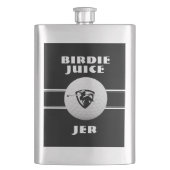 Flasque Golfer Birdie Humour Sports Golf Game Custom Black (devant)