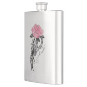 Flasque Goth Squelette Main Avec Rose Rose Rose | Décès à  (Gauche)