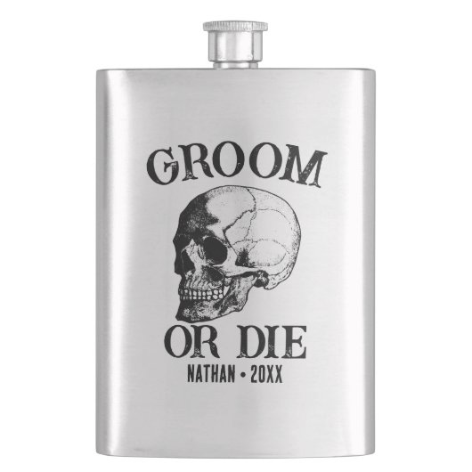 Flasque Gothique Mariage Groom Ou Die Custom Bachelor Part (devant)