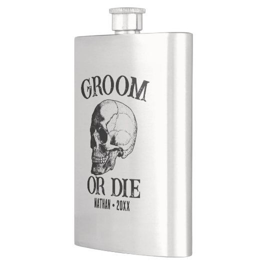 Flasque Gothique Mariage Groom Ou Die Custom Bachelor Part (Gauche)