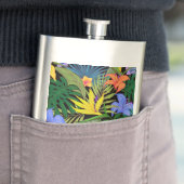 Flasque Graphique de fleur d'Aloha de Hawaii tropical (En situation)