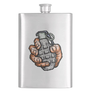 Flasque Grenade À La Main En Style Bande Dessinée