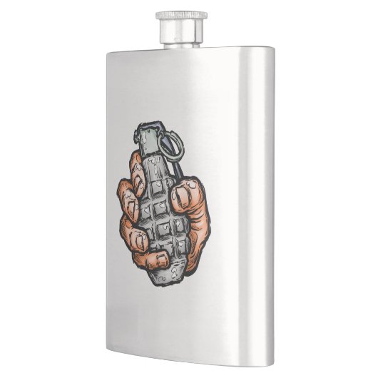 Flasque Grenade À La Main En Style Bande Dessinée (Gauche)