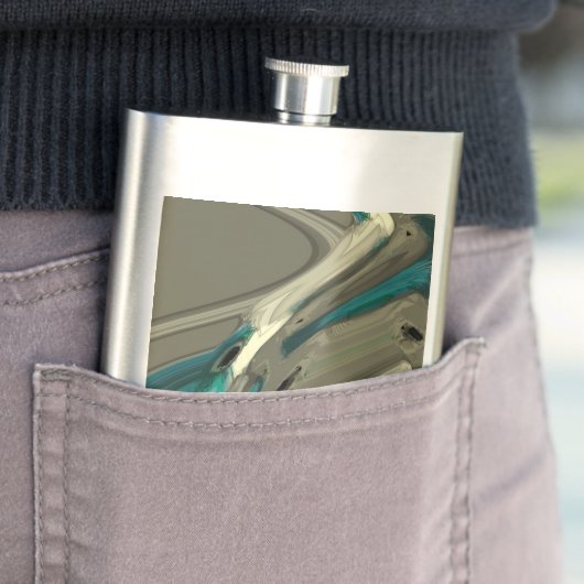 Flasque Grey and Blue Abstract (En situation)