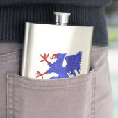 Flasque Griffin Rampant Azure (En situation)