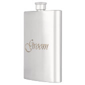 Flasque Groom, écriture or élégant chic (Gauche)